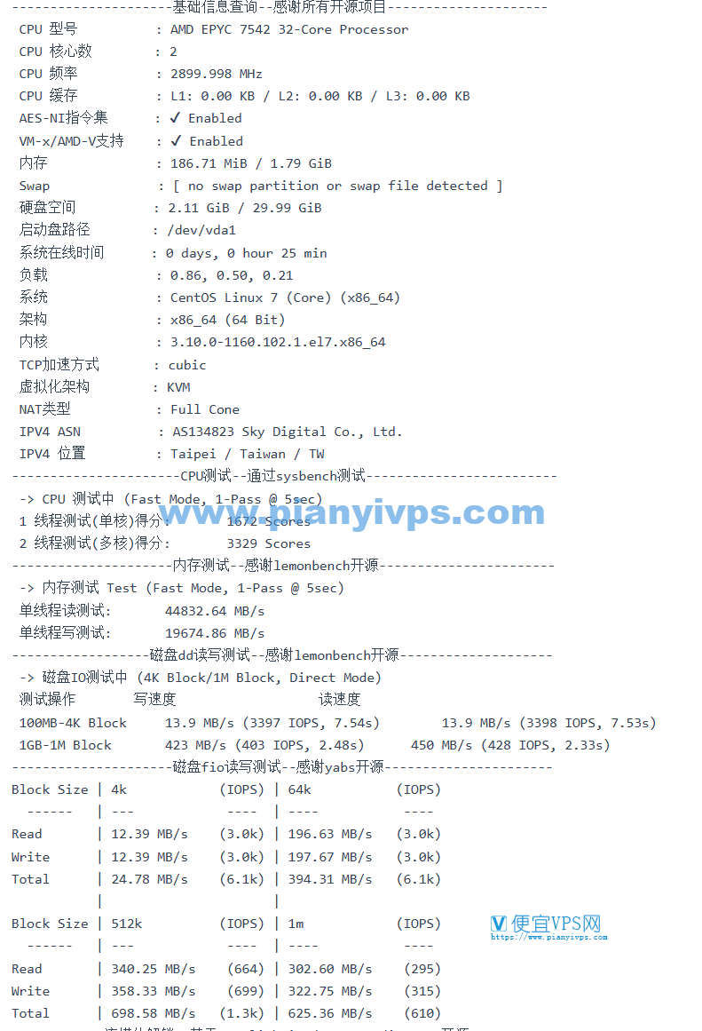 荫云台湾原生 IP VPS 测评